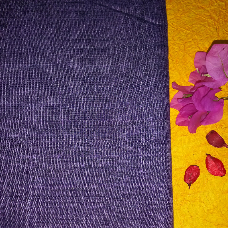 Mavue Violet Color Matka Lenin Plain Fabric