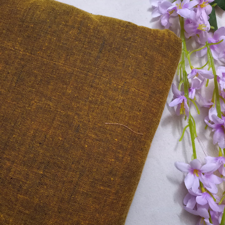 Russet Brown Color Linen Fabric
