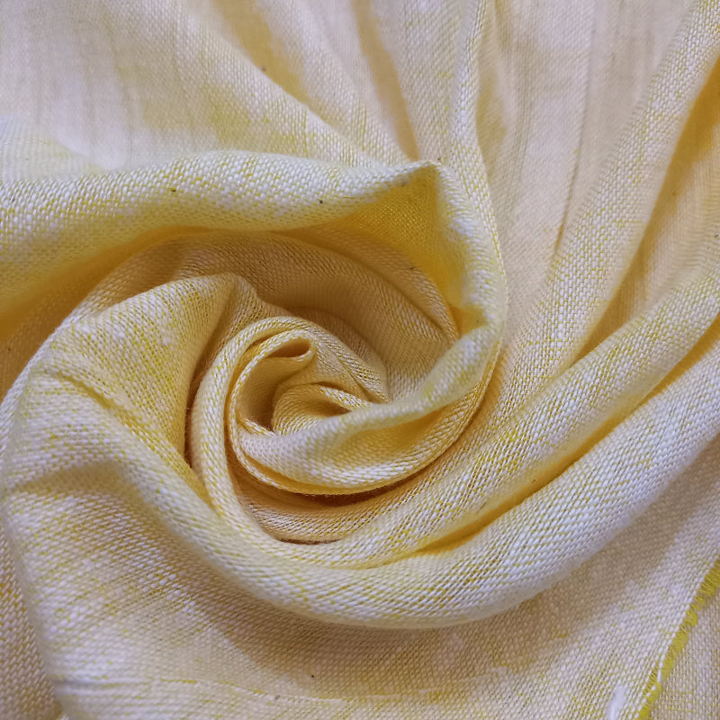 Creamish Yellow Color Plain Handloom Fabric