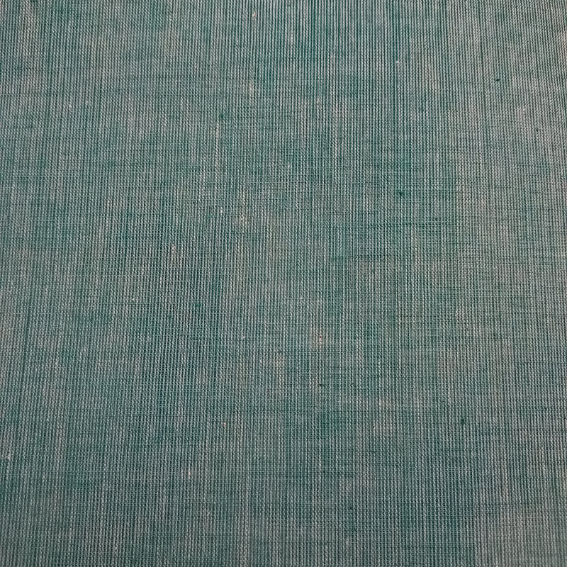 Viridian Green Color Plain Handloom Cotton Fabric