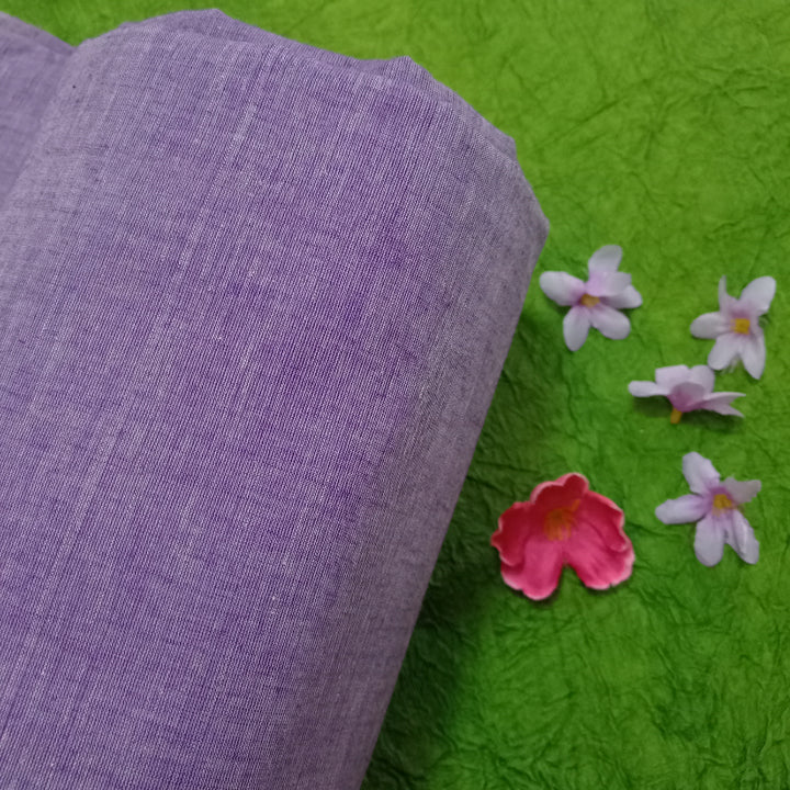 Lavender Color Plain Handloom Cotton Fabric
