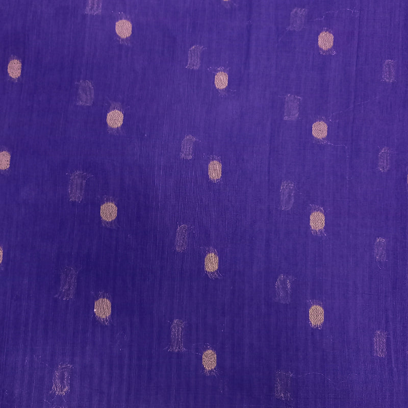 Violet Colour Matka Silk Fabric With Small Buttas