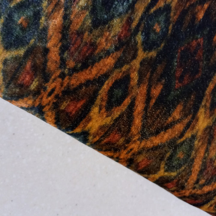 Multi-Color Ajrak Printed Velvet Fabric