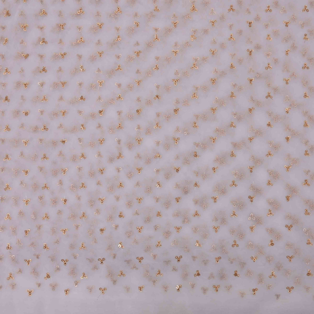 White Net Embroidered Fabric