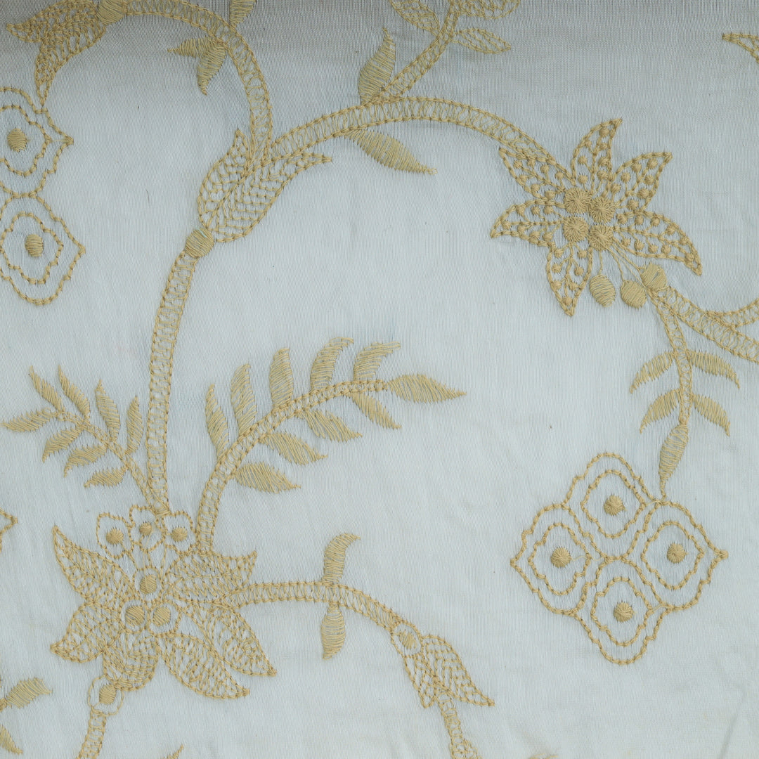 Pale Blue Chanderi Embroidery Fabric