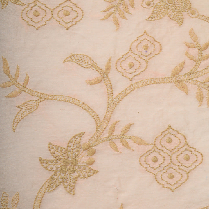 Pale Pink Chanderi Embroidery Fabric