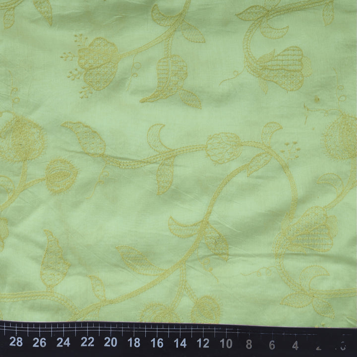 Sage Green Chanderi Embroidery Fabric