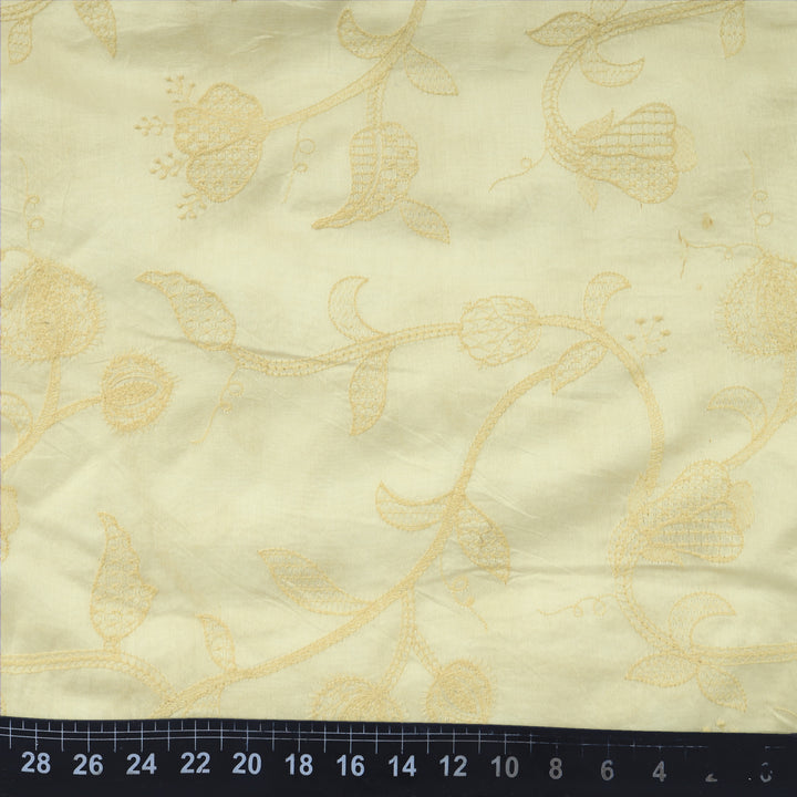 Honeydew Melon Chanderi Embroidery Fabric