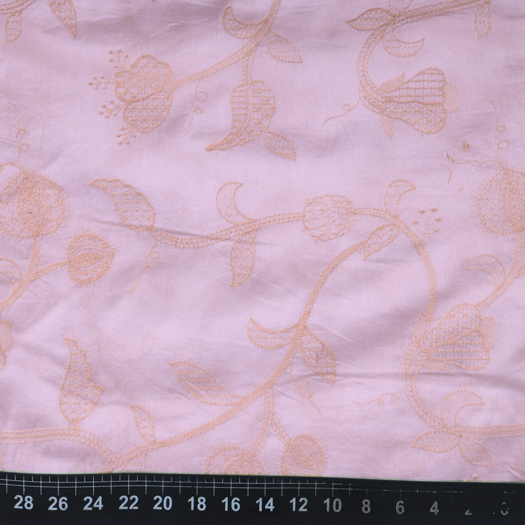 Cotton Candy Chanderi Embroidery Fabric