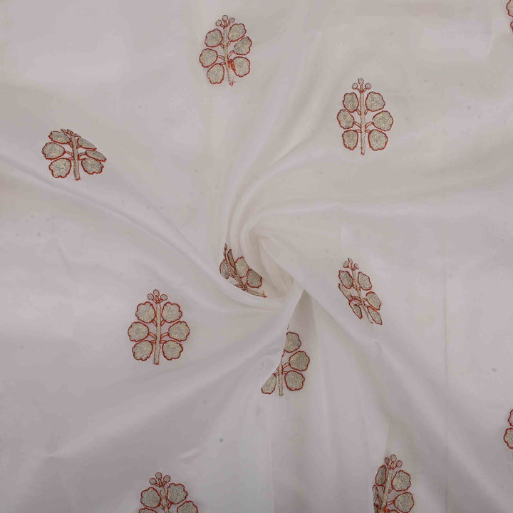 Frost White Organza Embroidered Fabric