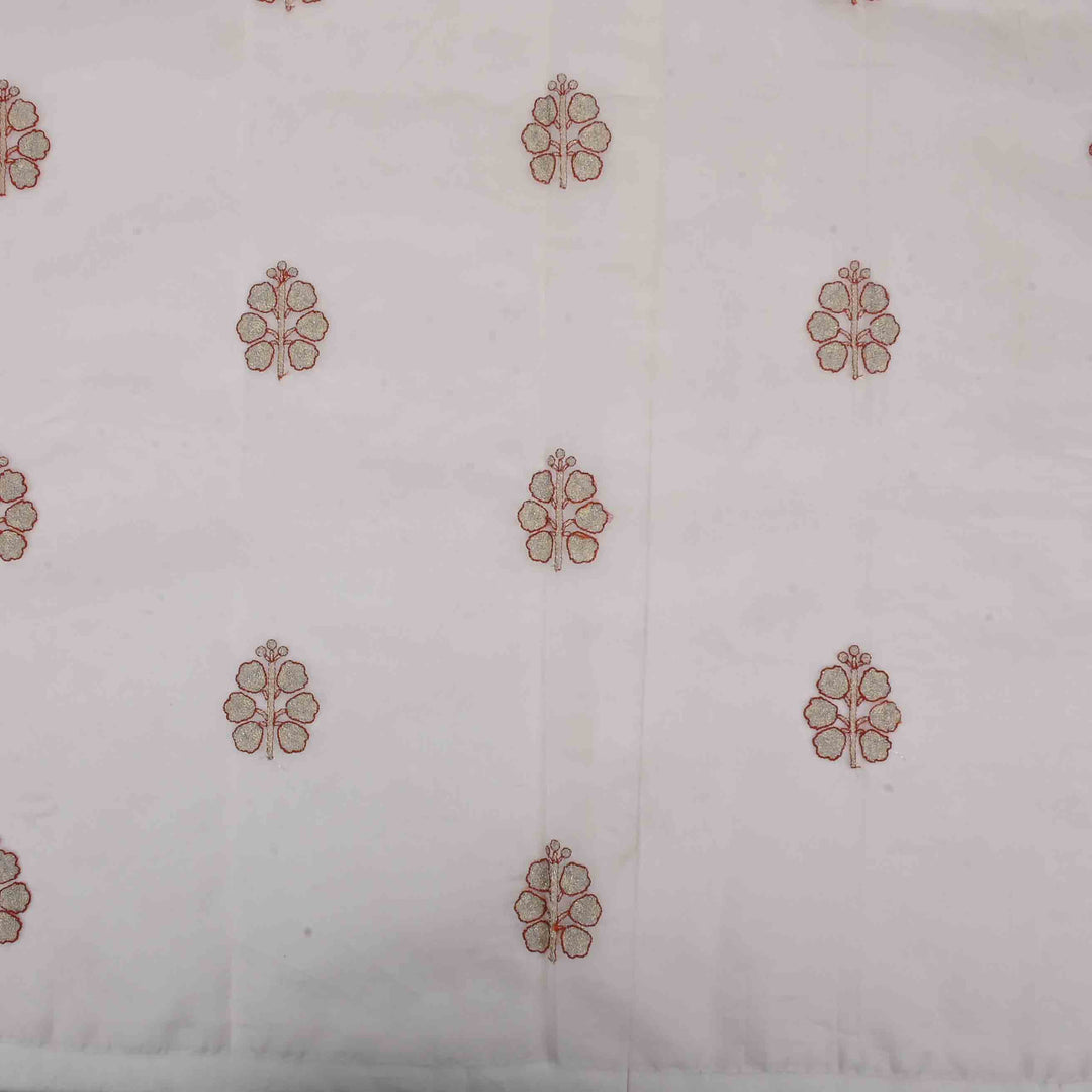 Frost White Organza Embroidered Fabric