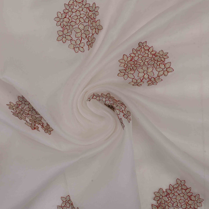 Lace White Organza Embroidered Fabric