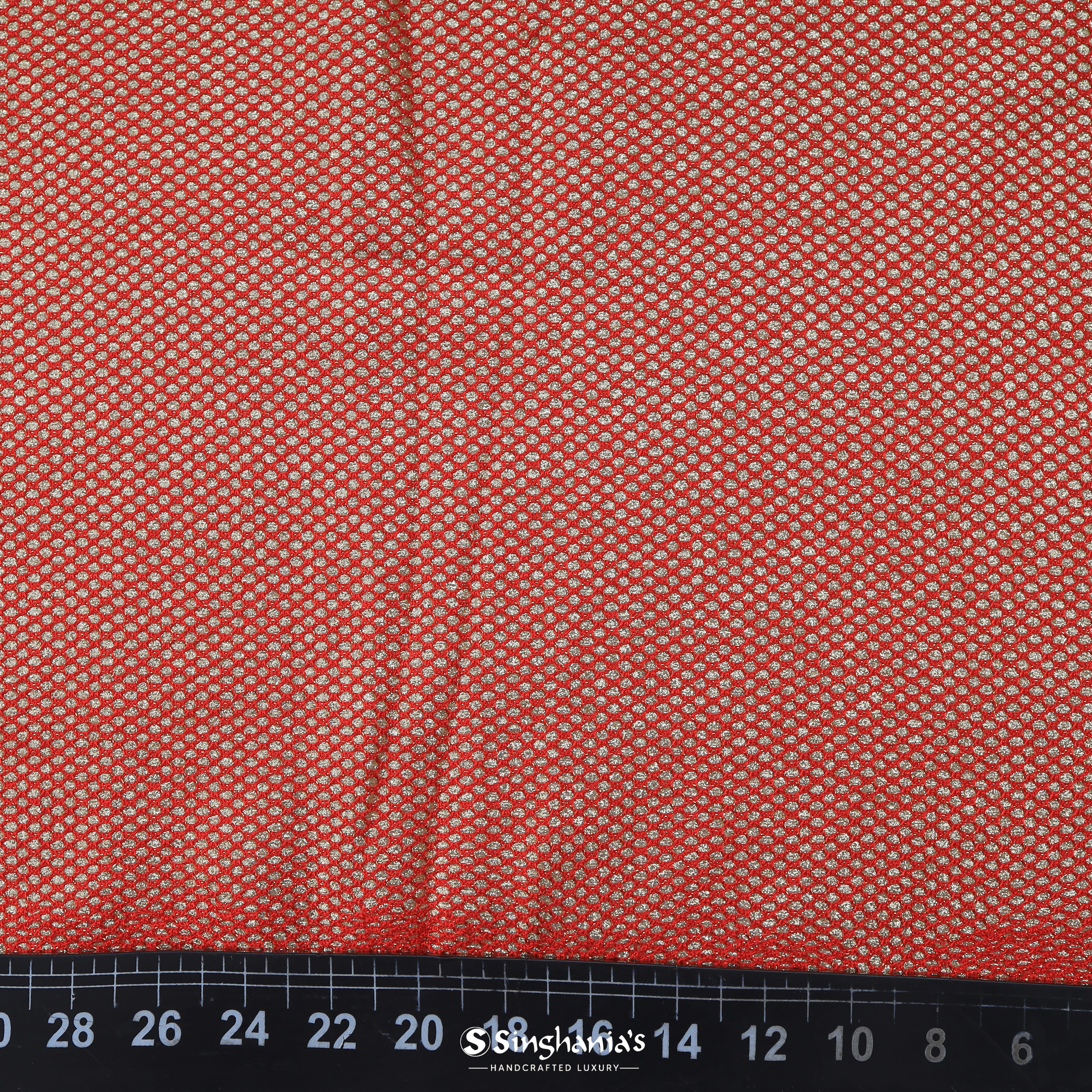 Red Colour Mesh Knit Fabric