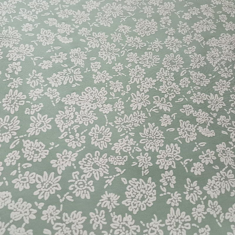 Light Mint Green Color Printed Fancy Fabric
