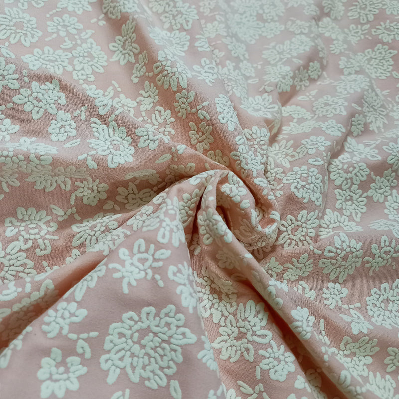 Light Peach Color Printed Fancy Fabric