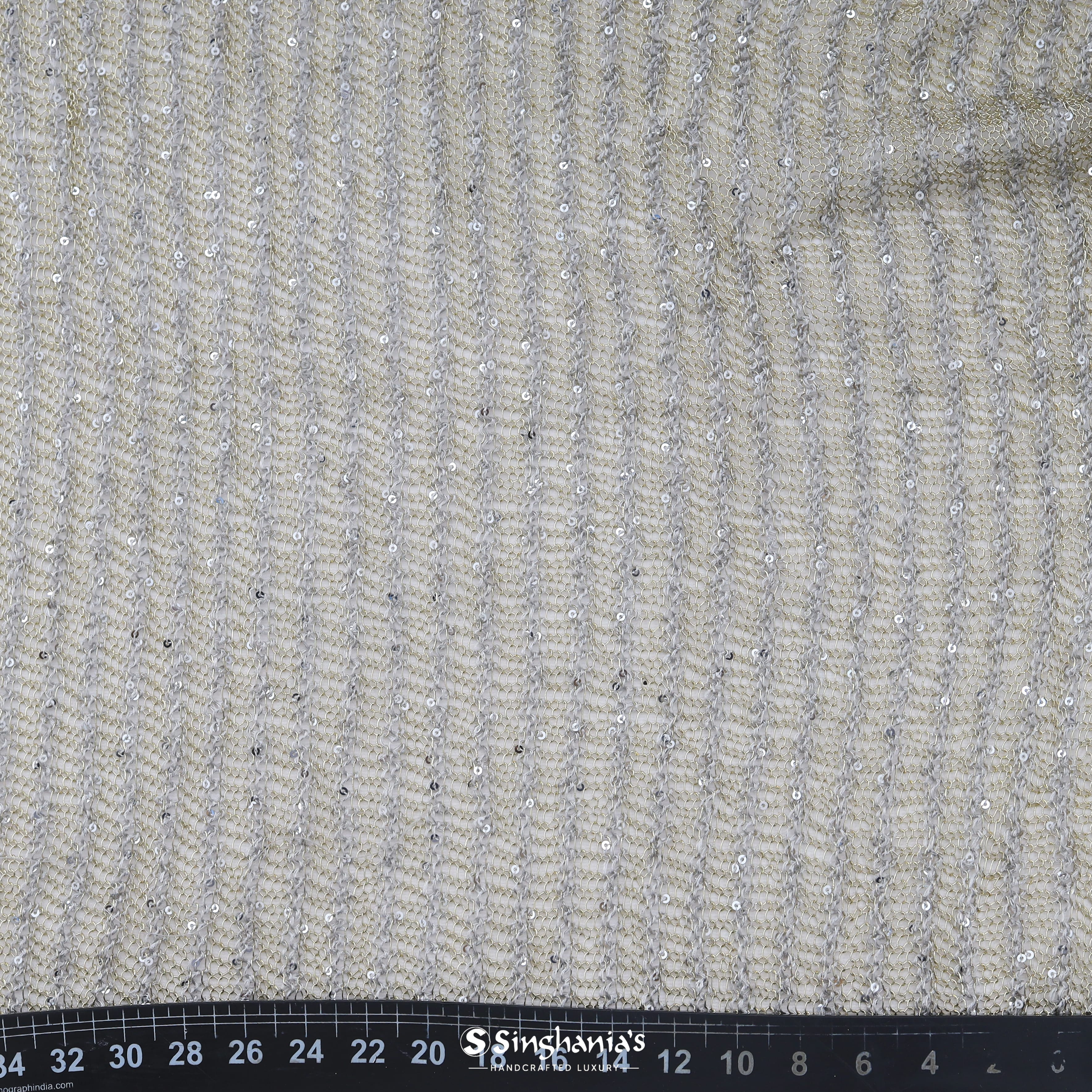 Grey Gold Colour Mesh Fabric