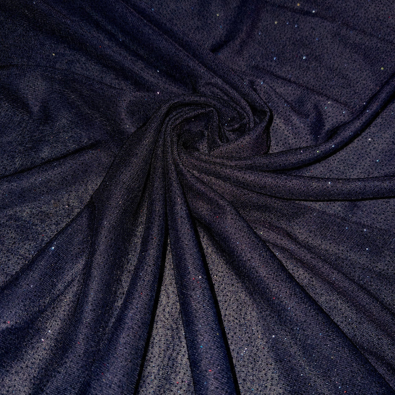 Navy Blue Color Net Fancy Fabric