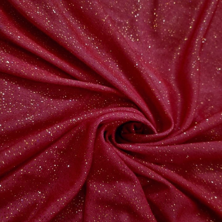 Dark Rogue Pink Color Shimmer Fancy Fabric