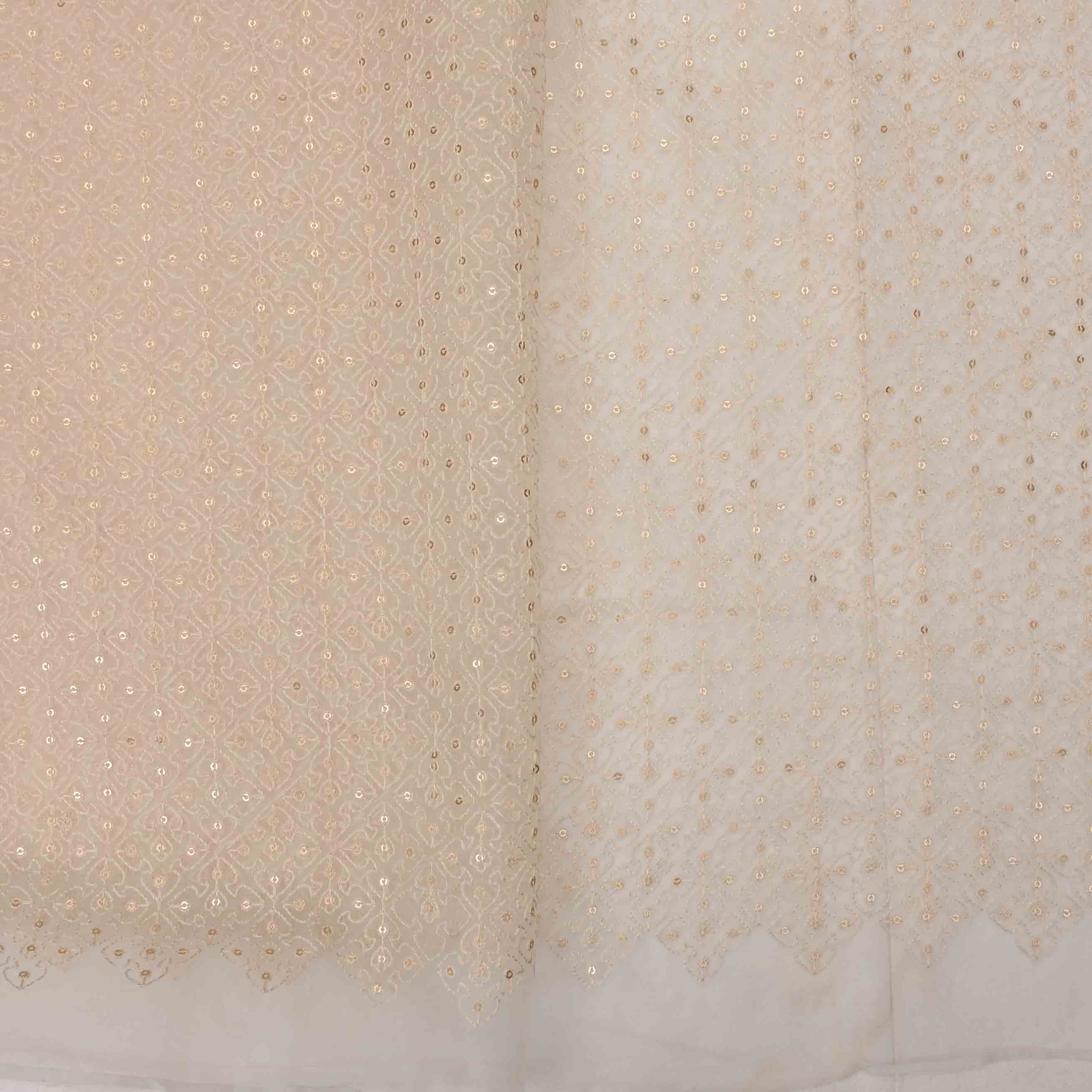 Magnolia Cream Organza Embroidered Fabric