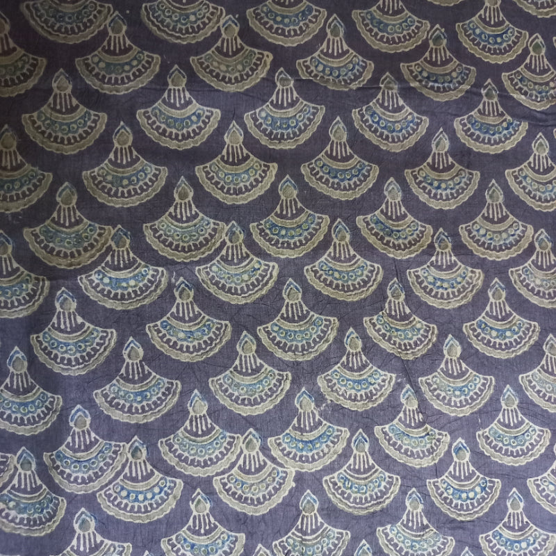 Faded Blue Colour Tussar Printed Fabric