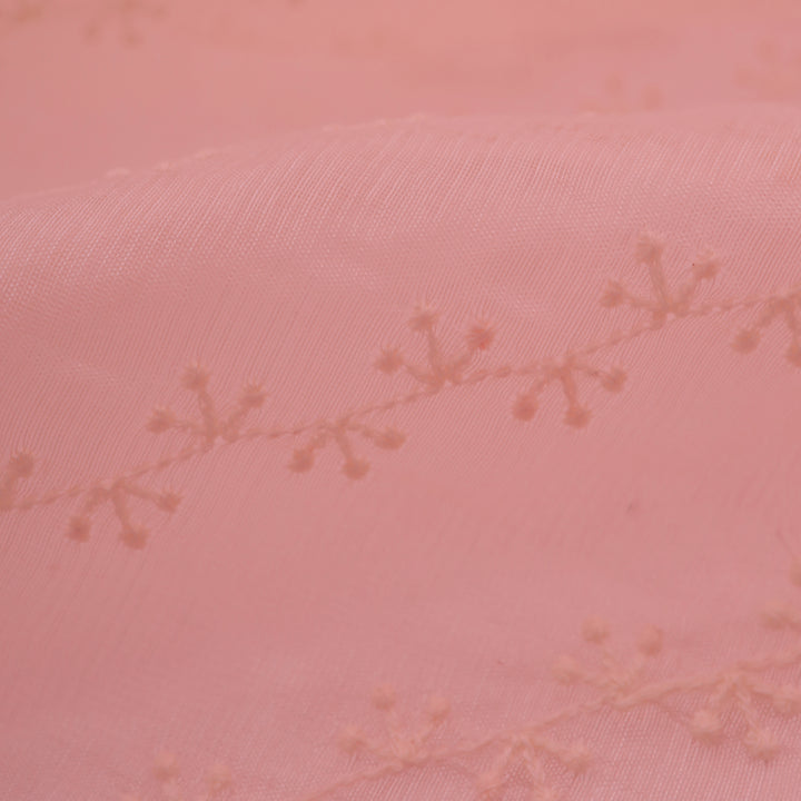 Cotton Candy Organza Tussar Embroidery Fabric