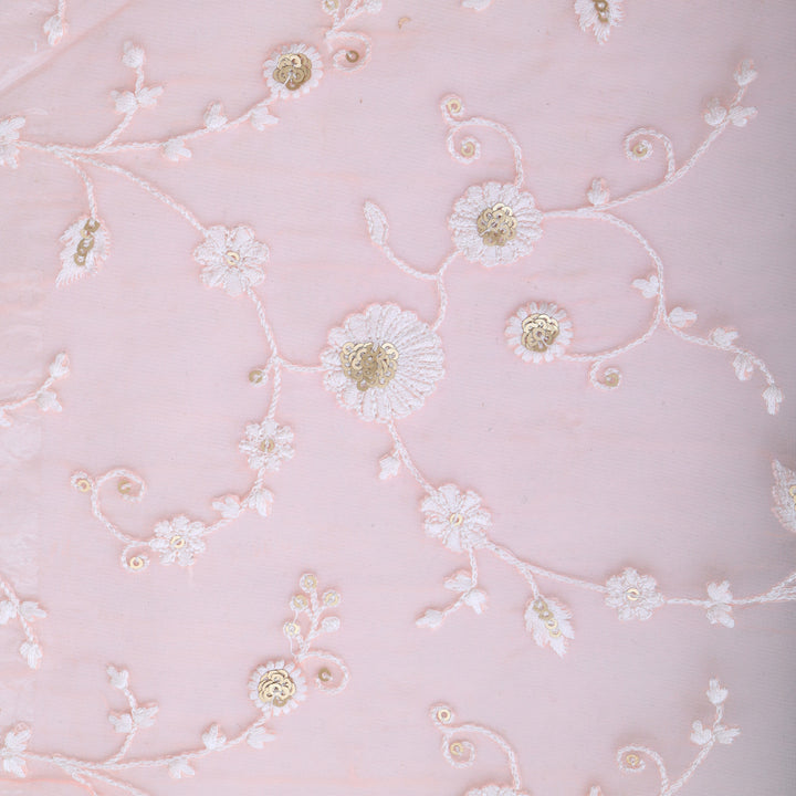 Lemonade Pink Organza Embroidery Fabric