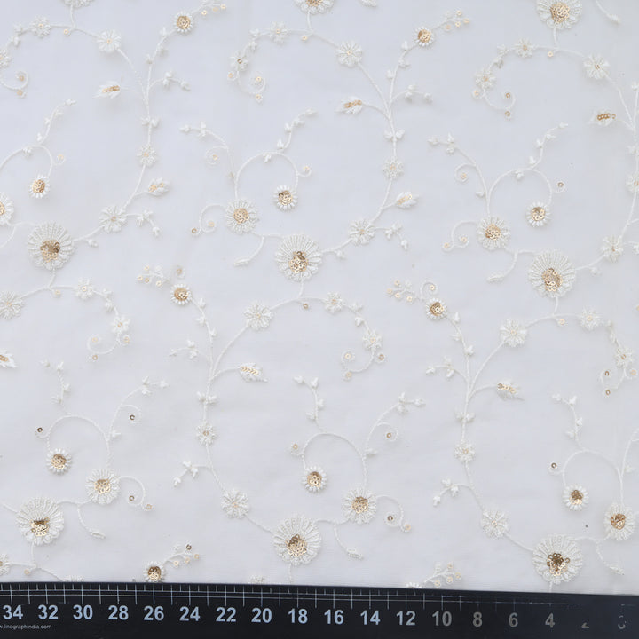 White Organza Embroidery Fabric