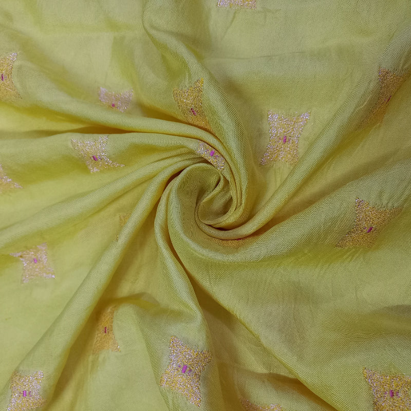 Butter yellow Color Jamawer Silk Fabric