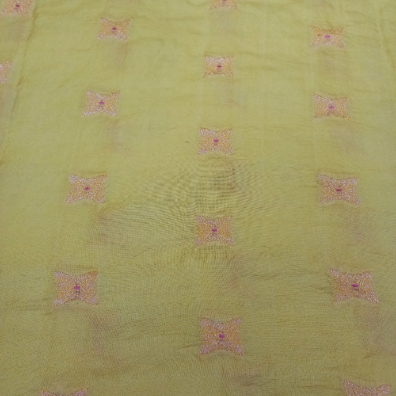 Butter yellow Color Jamawer Silk Fabric