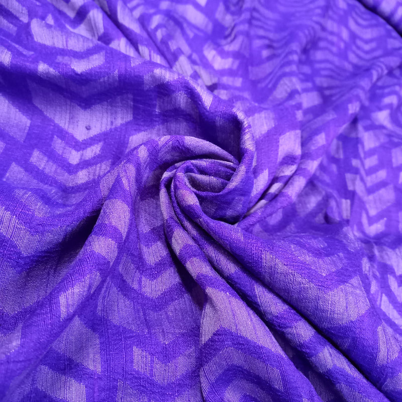 Purple Color Jamawer Border Silk Fabric