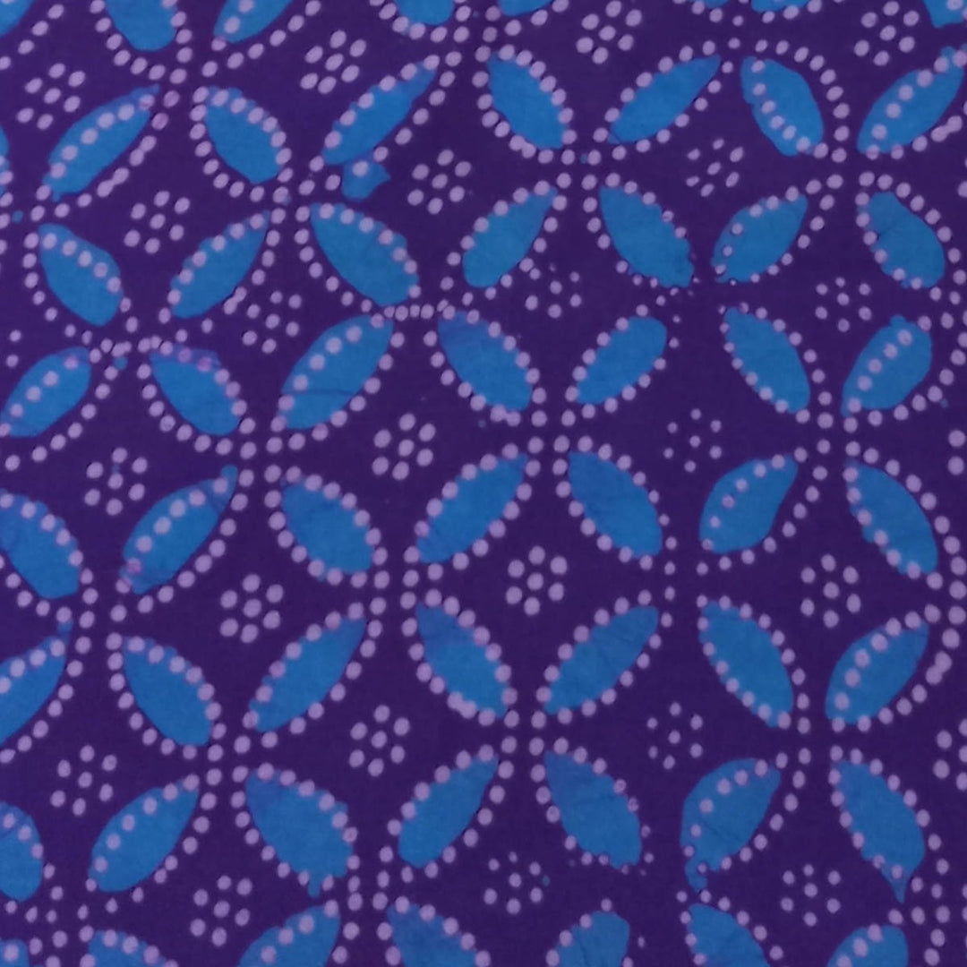 Dark Blue Color Silk Fabric With Dots Pattern