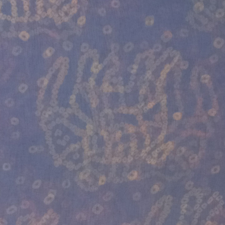 Pastel Violet Color Silk Fabric With Bandhani Printed Pattern