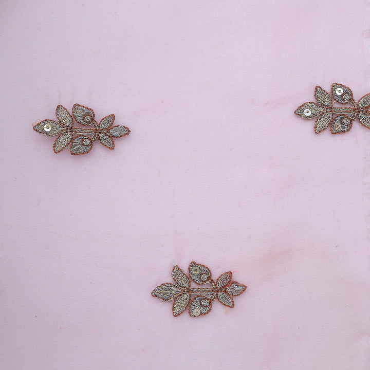 Pale Purple Organza Floral Boutis Embroidery Fabric