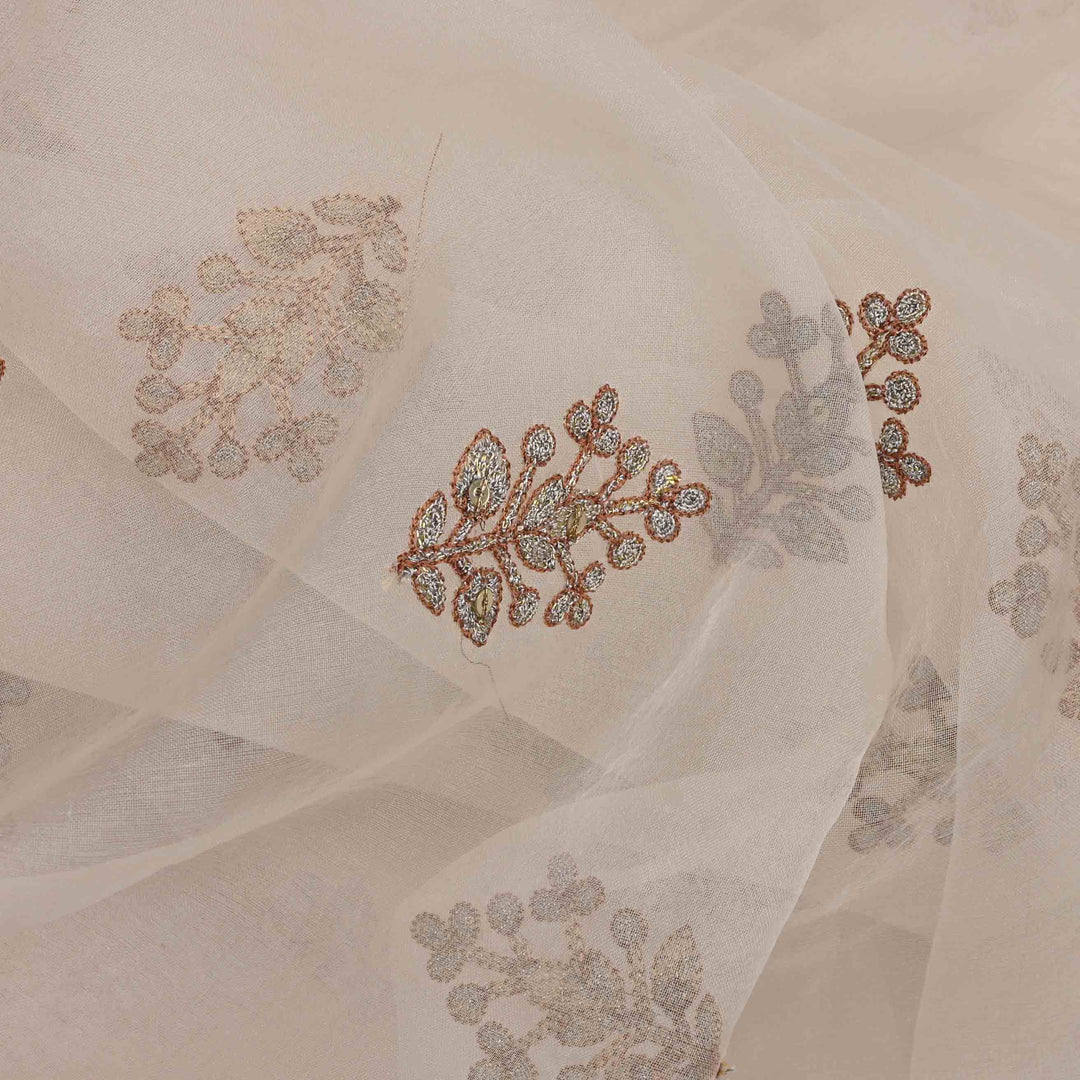 Lexicon White Organza Embroidered Fabric
