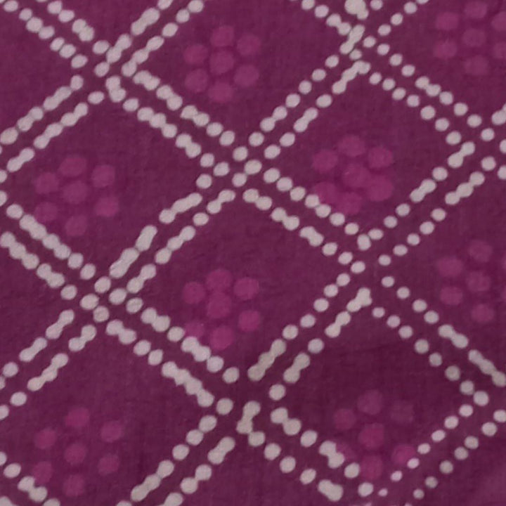Dark Purple Color Silk Fabric With Dots Pattern