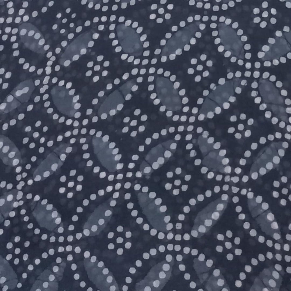 Pale Black Color Silk Fabric With Dots Pattern