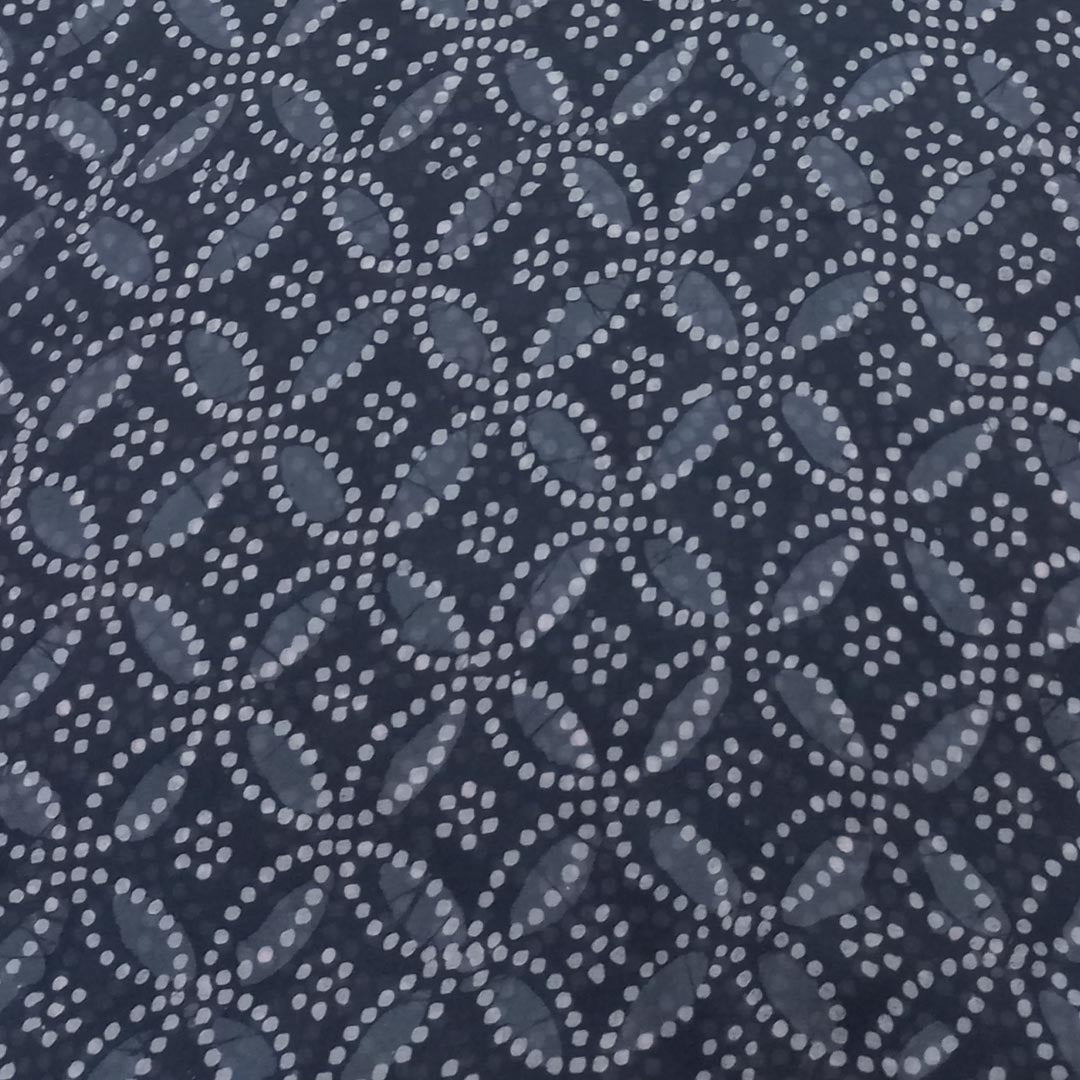 Pale Black Color Silk Fabric With Dots Pattern