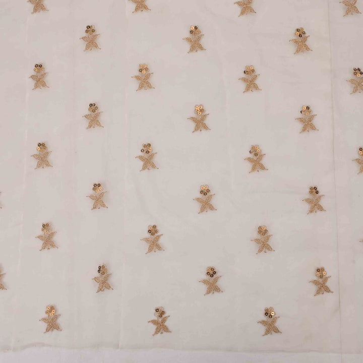 Acadia White Organza Embroidered Fabric