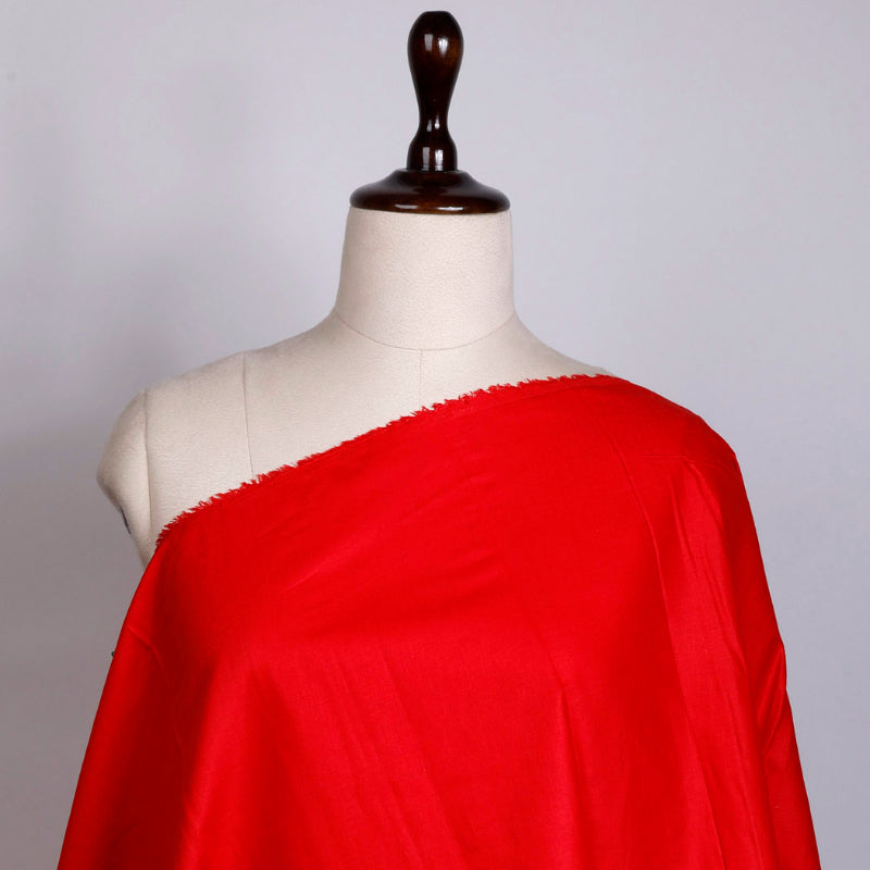 Crimson Red Colour Plain Linen Fabric