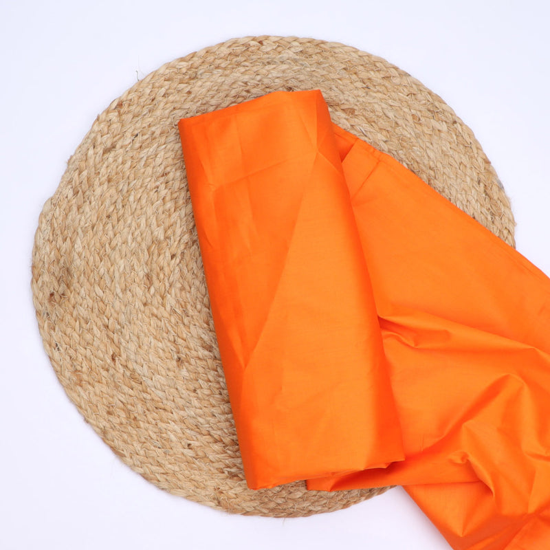 Orange Colour Plain Linen Fabric