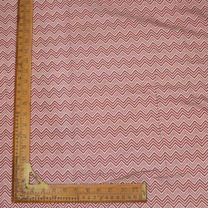 Off White Colour Cotton Fabric With Geometrical Print