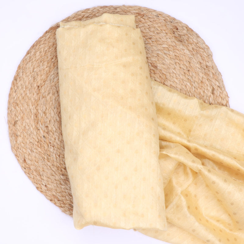 Parmesan beige colour cotton fabric with small zari buttis