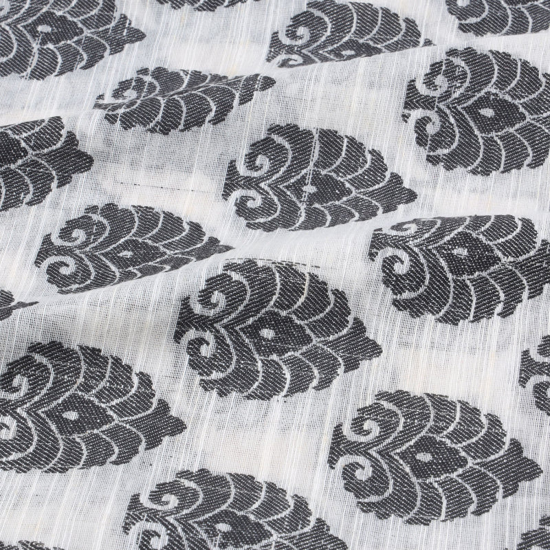 Cloud Grey Color Cotton Fabric With Printed Floral Buttas