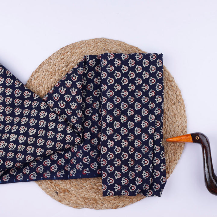 Indigo Blue Color Printed Cotton Fabric