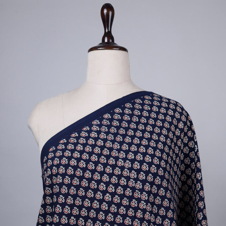 Indigo Blue Color Printed Cotton Fabric