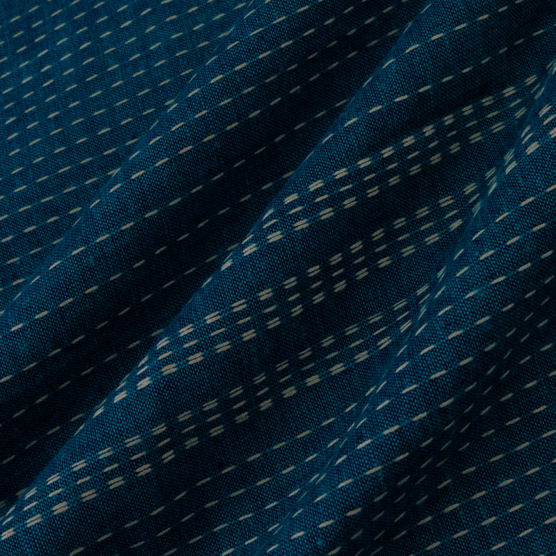 Ocean Blue Color Cotton Fabric With Stripes