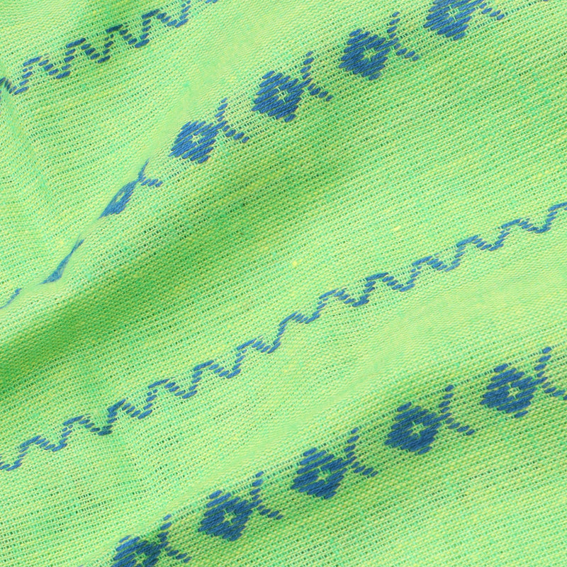 Granny Smith Apple Green Color Cotton Fabric With Geometric Pattern