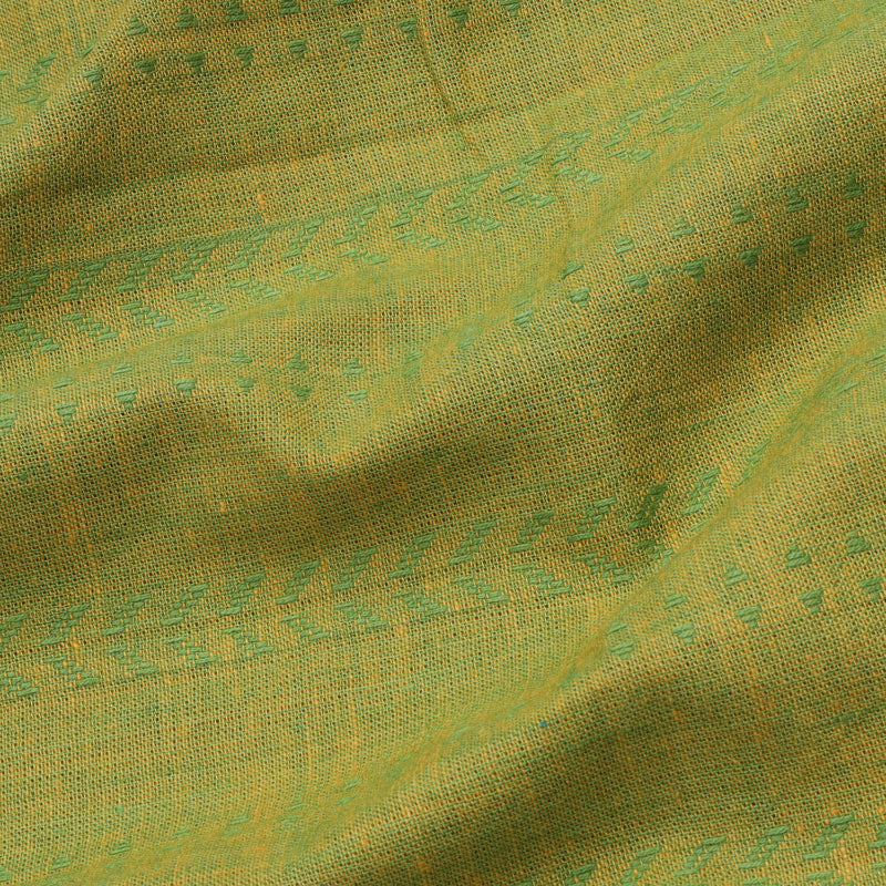 Light Mehendi Green Color Cotton Fabric With Geometric Pattern