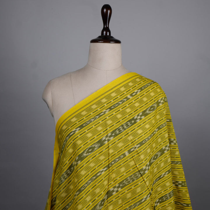 Bright Yellow Color Printed Cotton Fabric