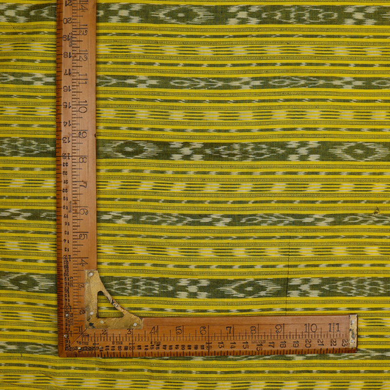 Bright Yellow Color Printed Cotton Fabric